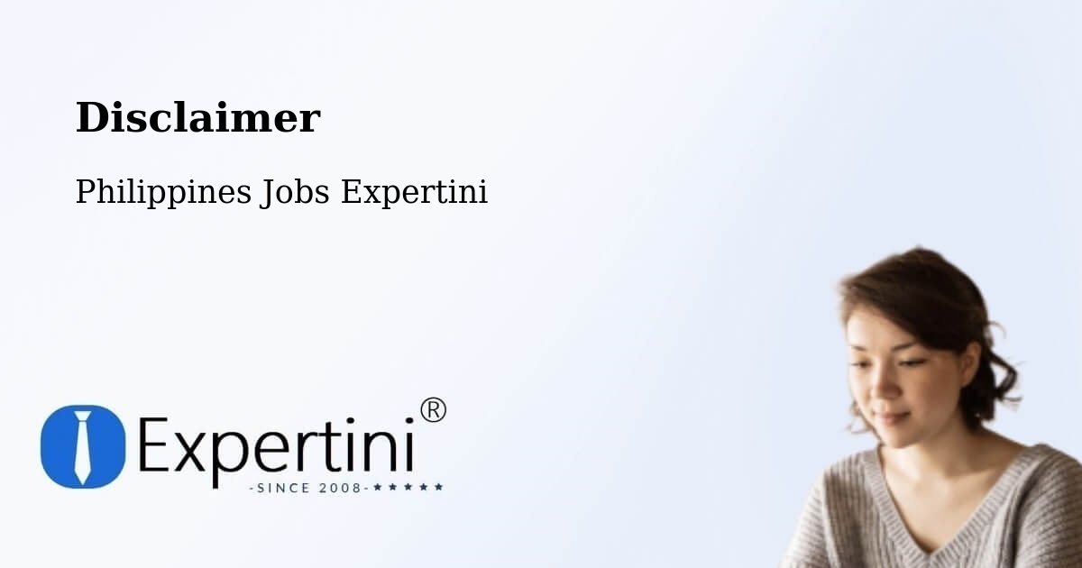 Disclaimer – Pance - Philippines Jobs Expertini
